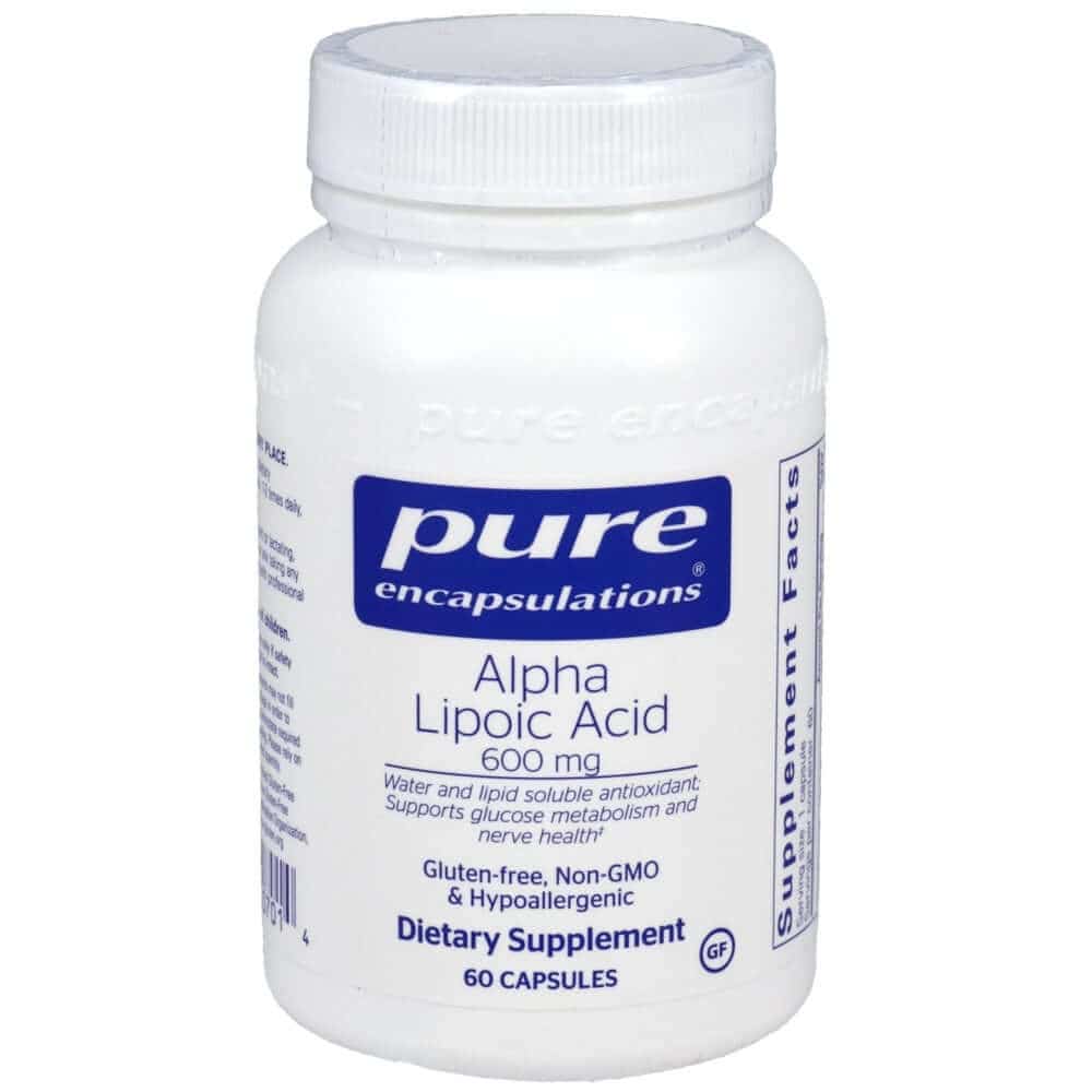 Alpha Lipoic Acid 600 mg  Pure Encapsulations for Energy & Antioxidant Support