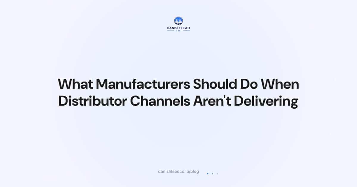 What Manufacturers Should Do When Distributor Channels Aren't Delivering