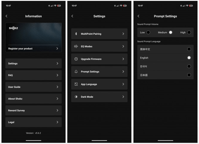 Device management in the Shokz app