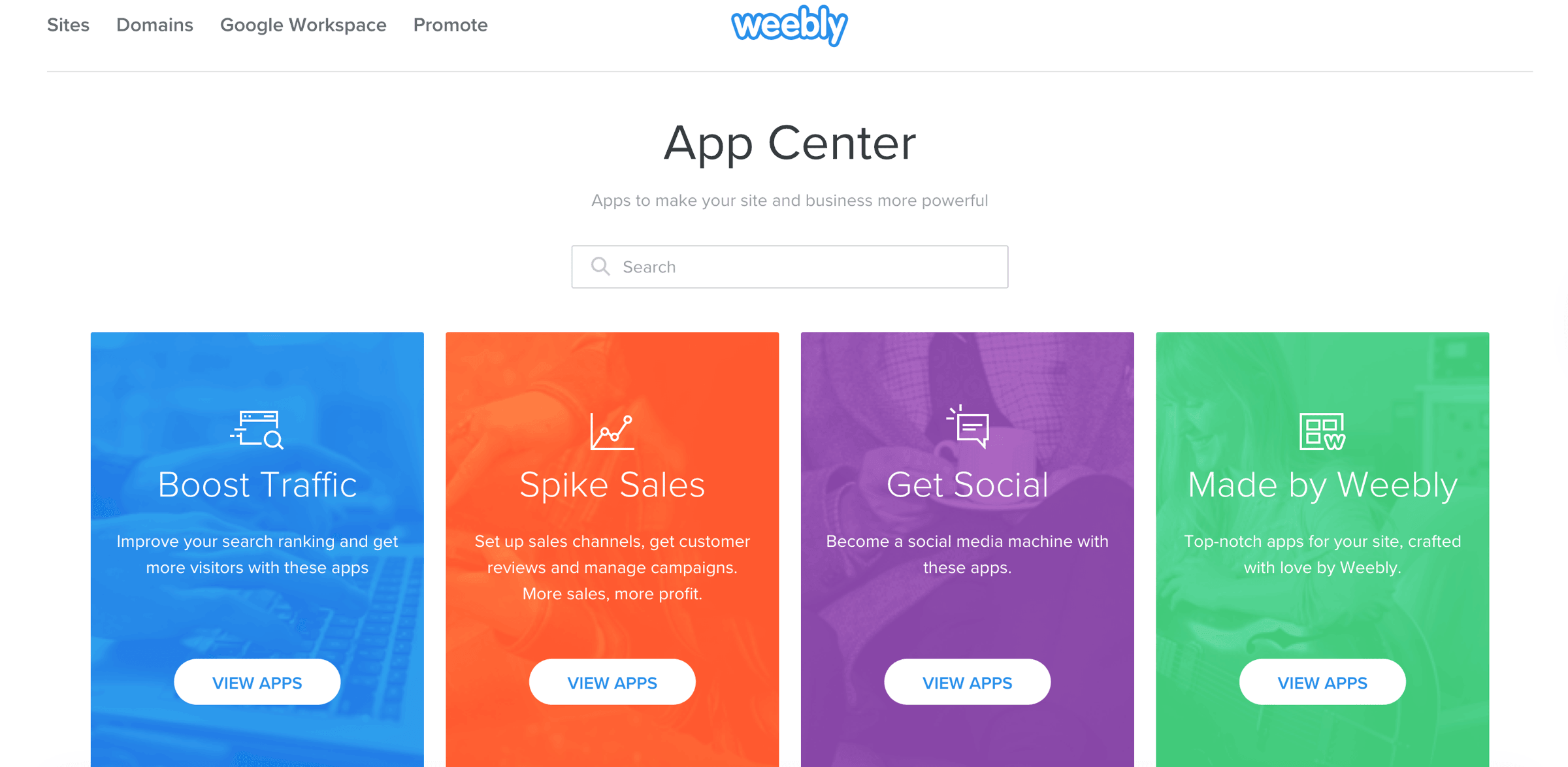 Weebly's App Center
