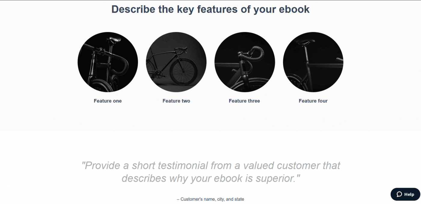 Instapage template product sales five