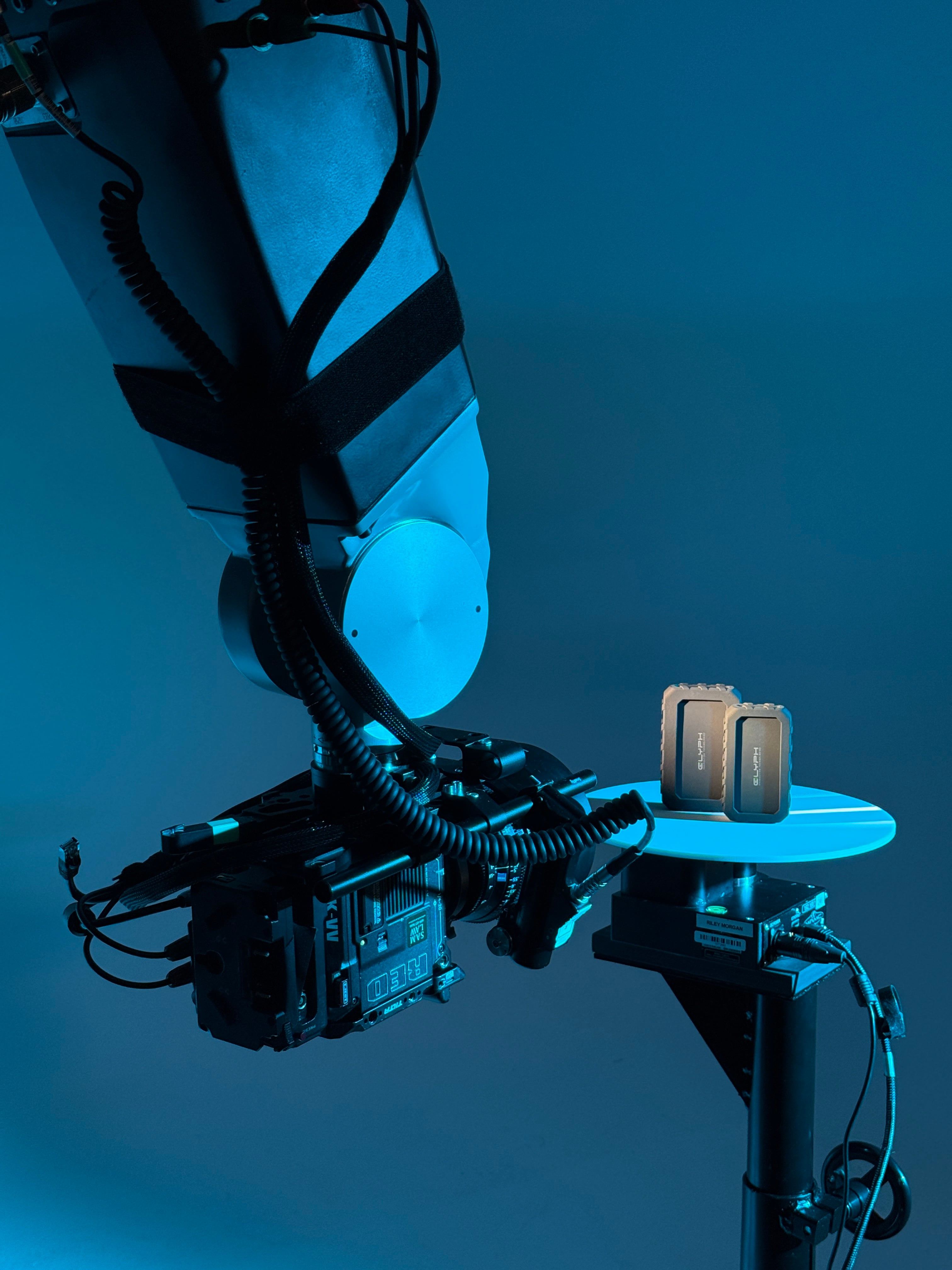 The Bolt Arm at Rainbow Studio being used during the Glyph Atom EX shoot