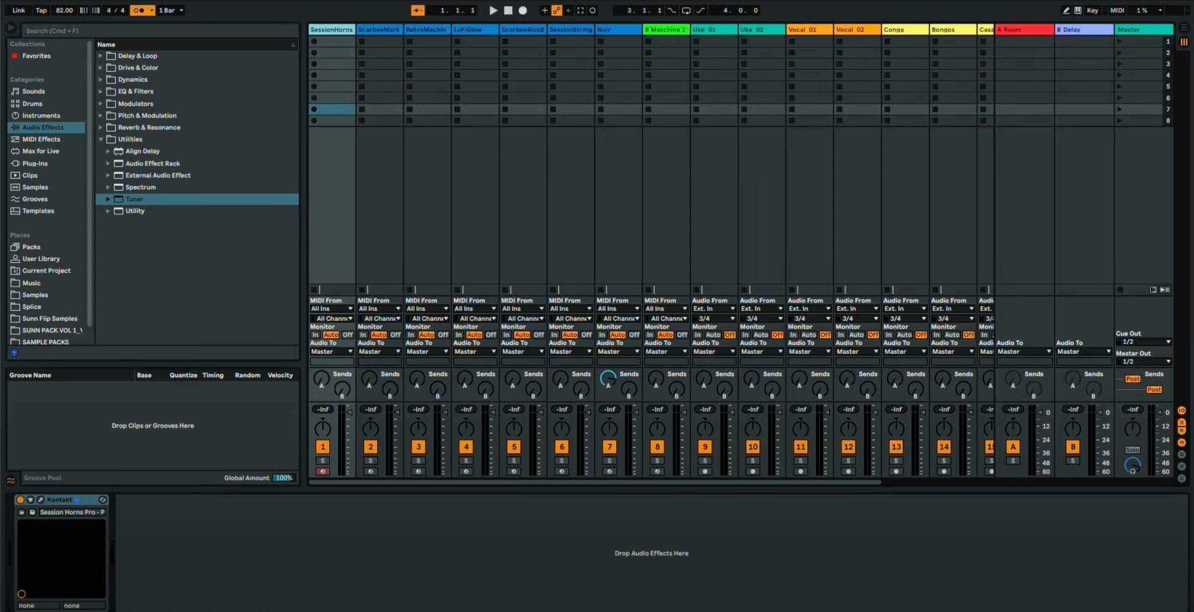 Ableton Live mix template