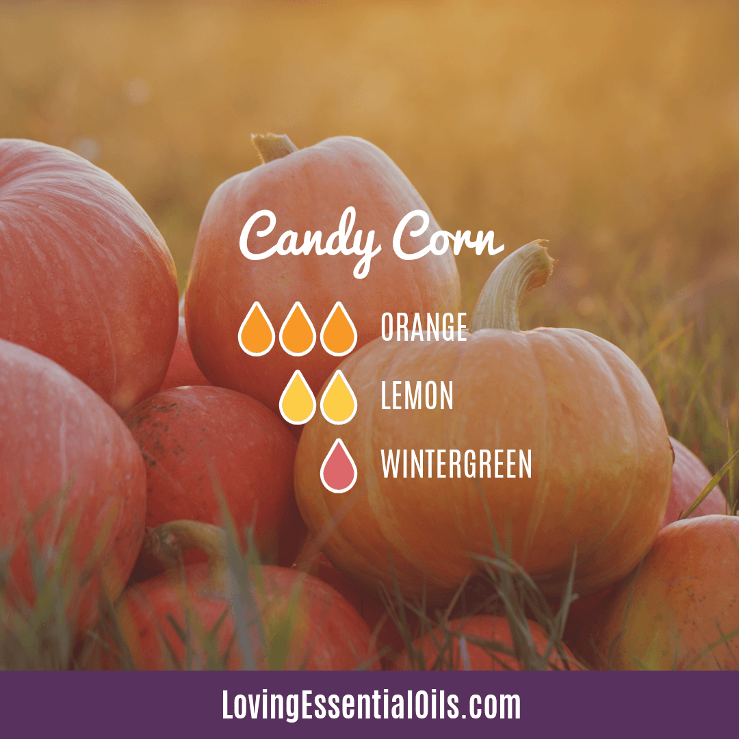 Candy Corn Halloween diffuser blend with orange, lemon and wintergreen by Loving Essential Oils