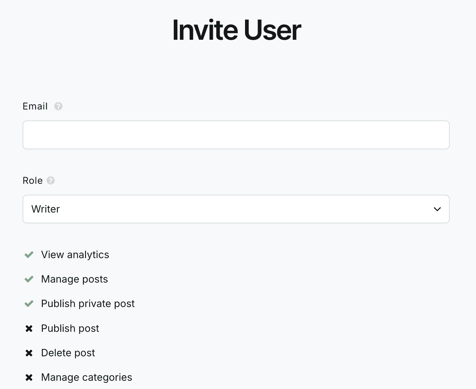 User roles in DropInBlog