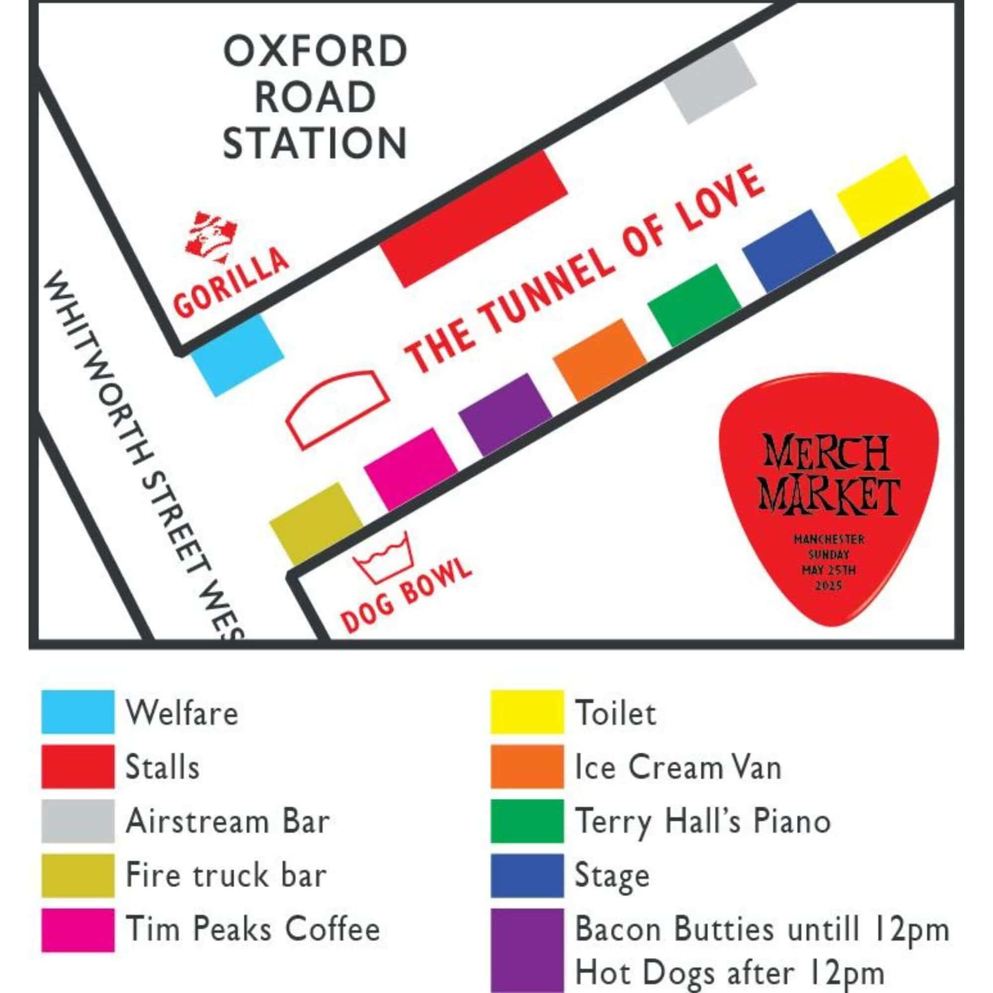 Map for Manchester Merch Market's Tunnel of Love