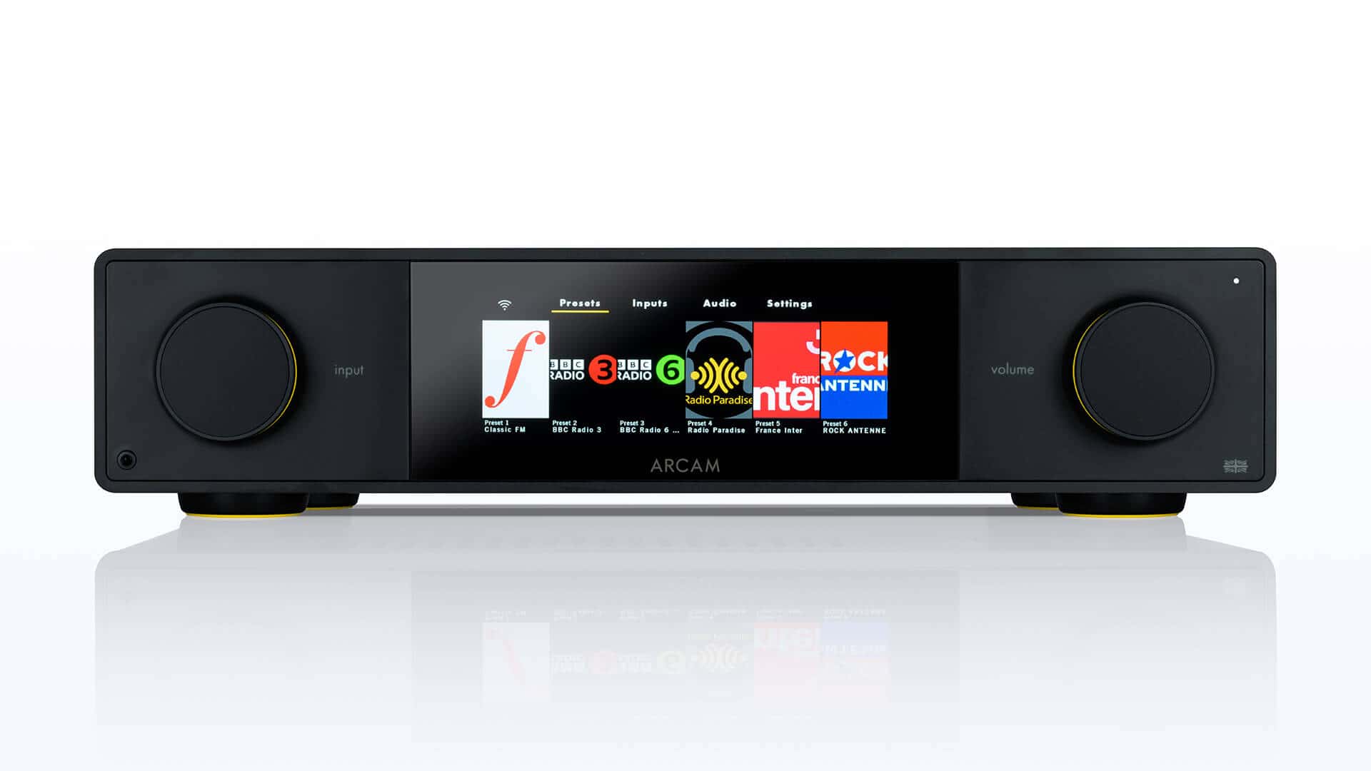 The SA35's front panel commands attention with its sleek display.