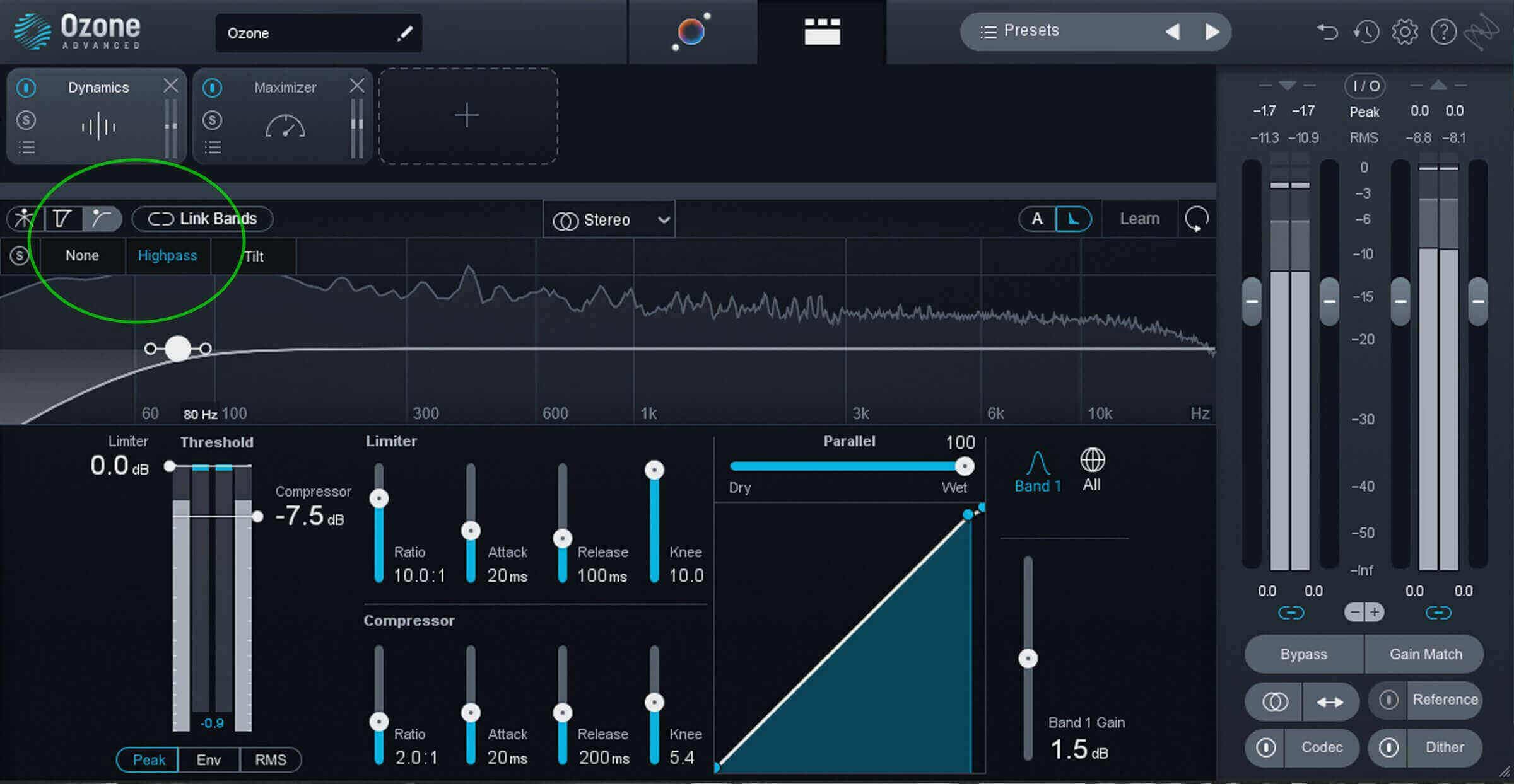 Detection filter used to engage sidechain compression