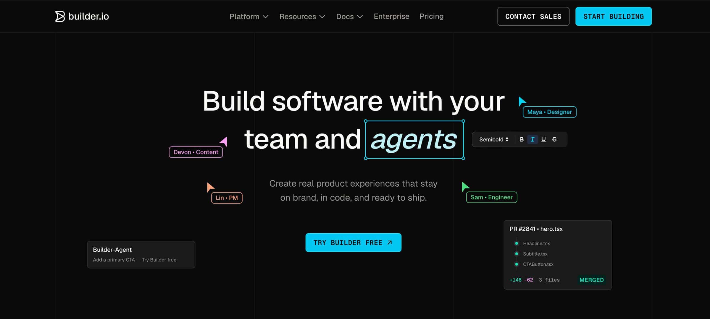 Builder.io homepage