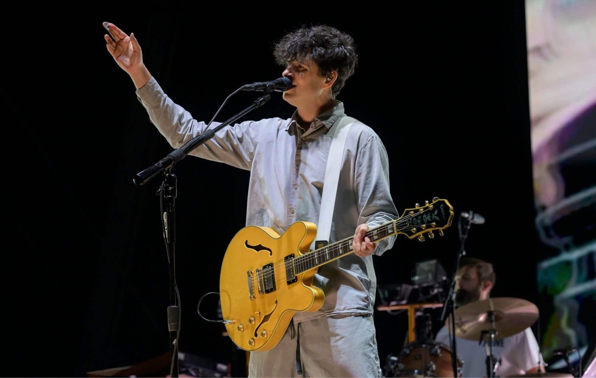 Ezra Koenig of Vampire Weekend performs live in 2025