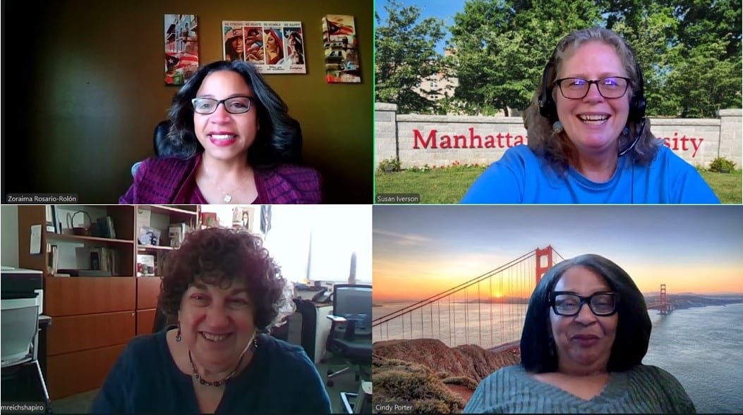 screenshot of four people in dissertation zoom meeting