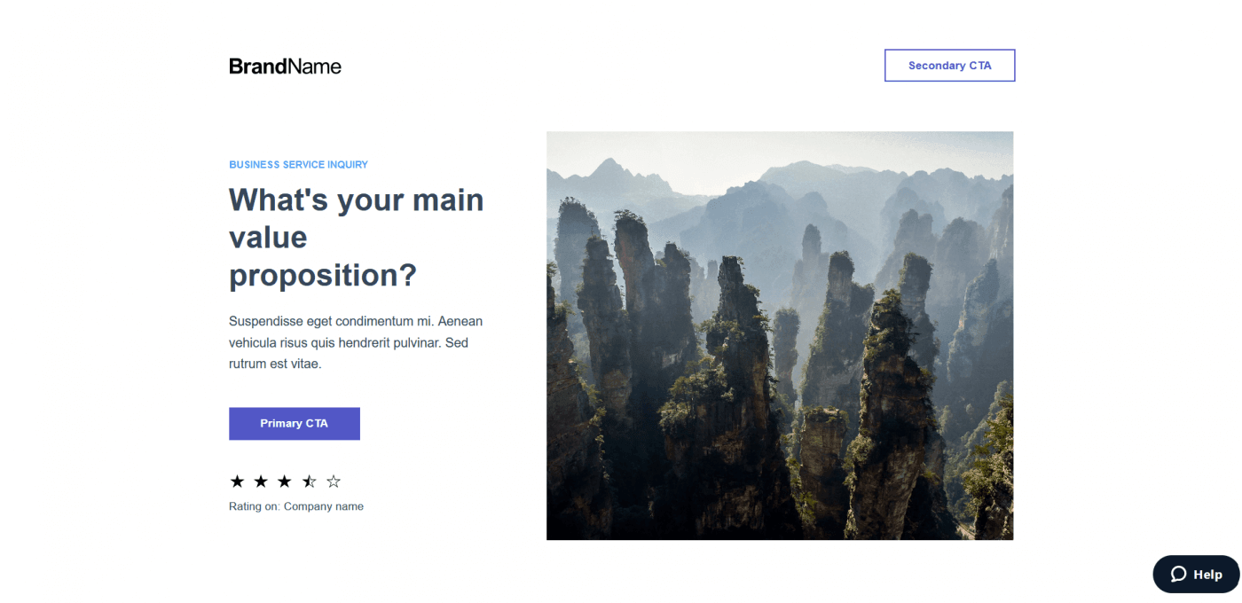 Instapage template business service inquiry 4