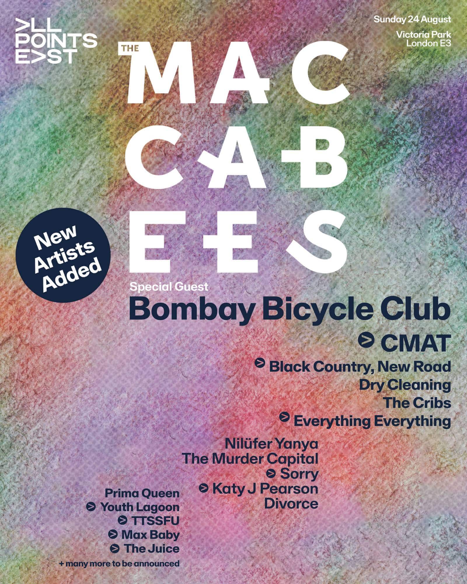 The Maccabees All Points East 2025 tour poster