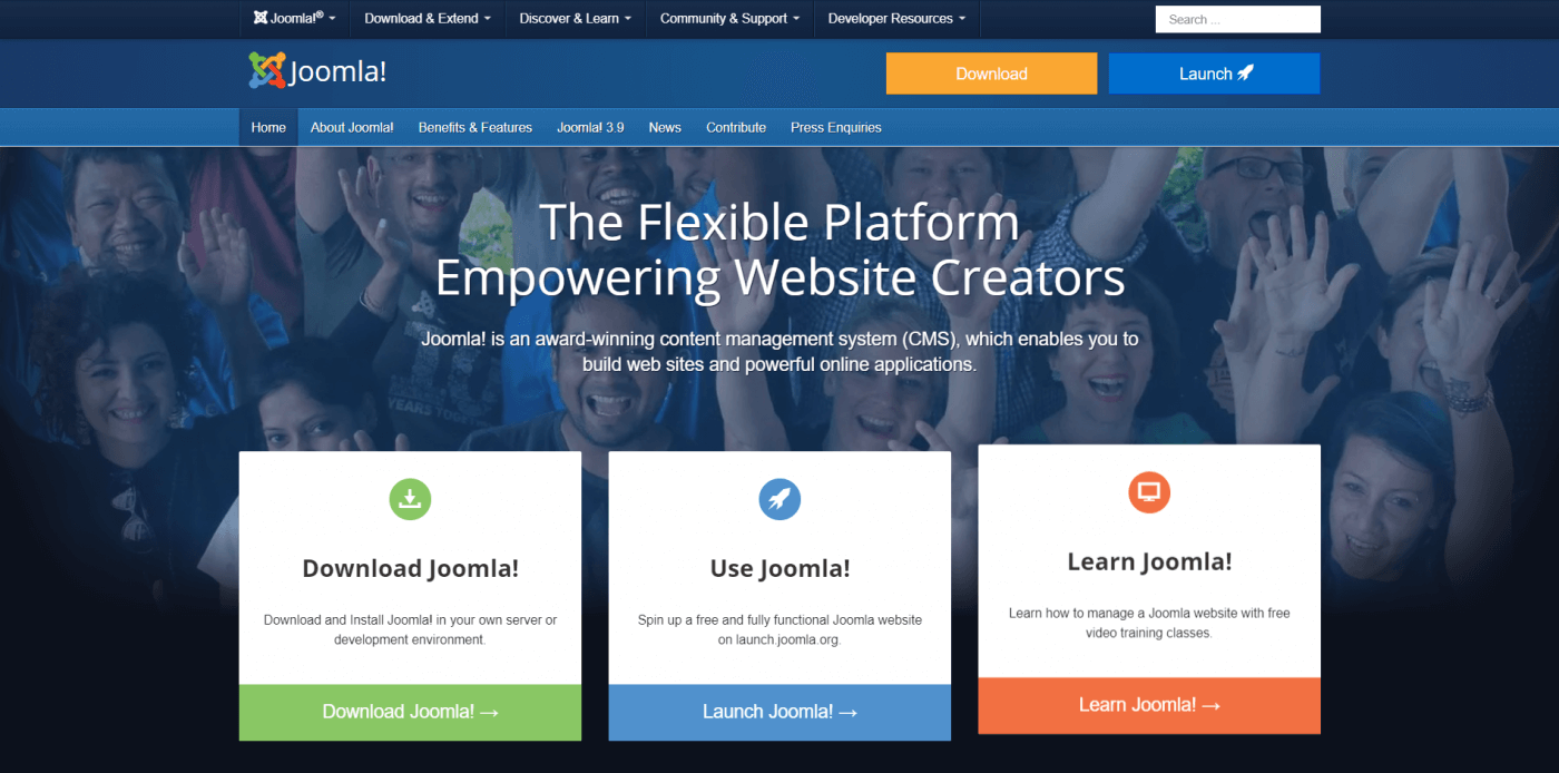 Joomla home page