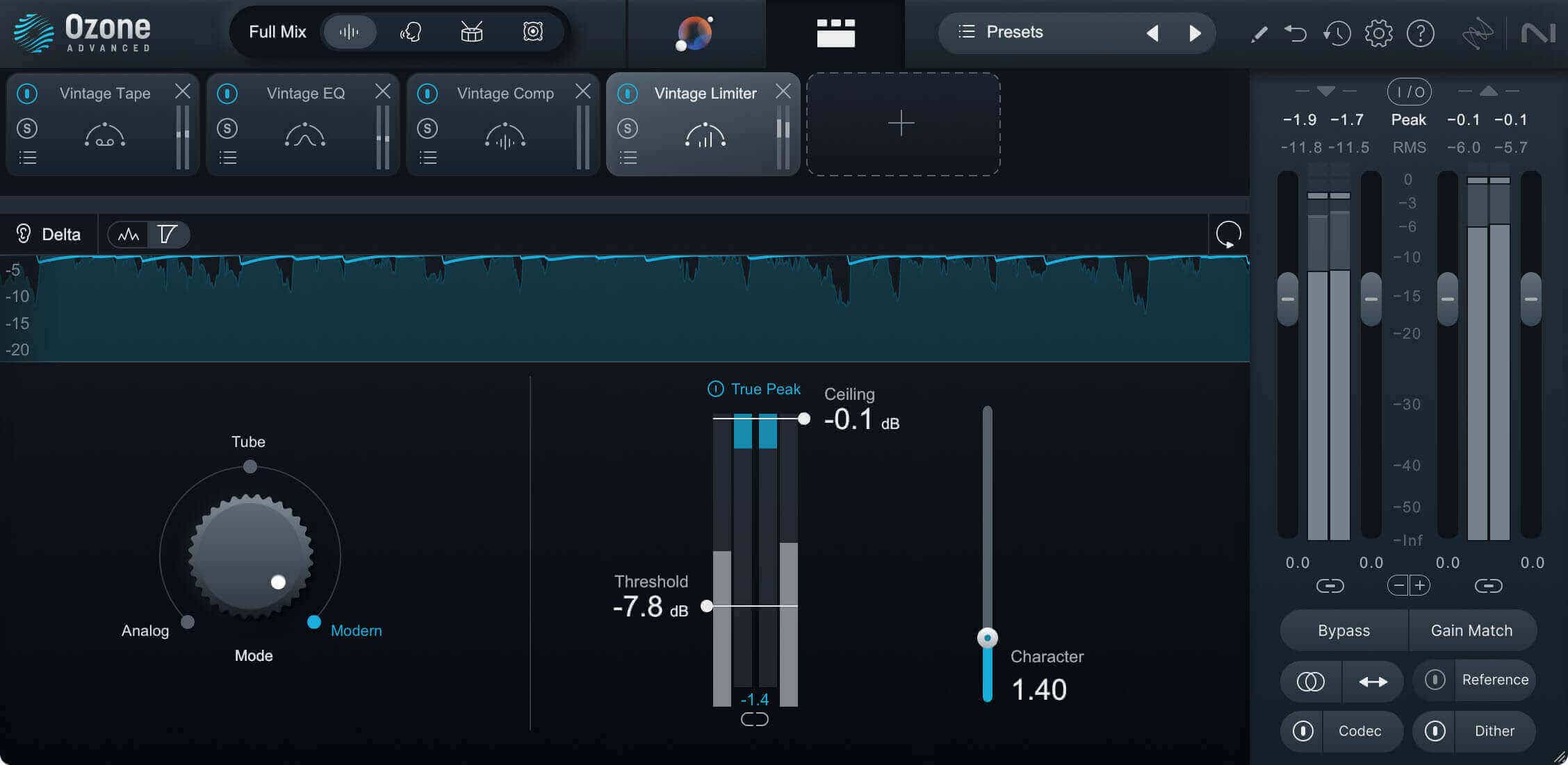 Ozone Vintage Limiter module
