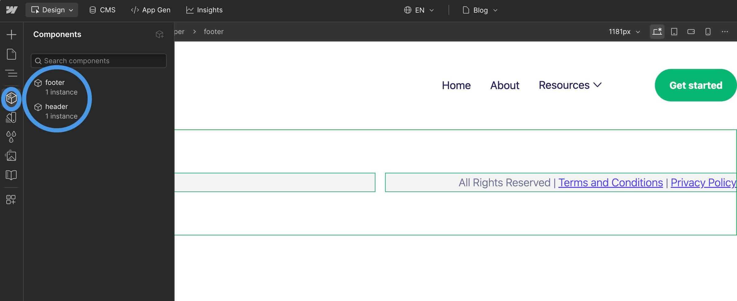 Webflow blog install step