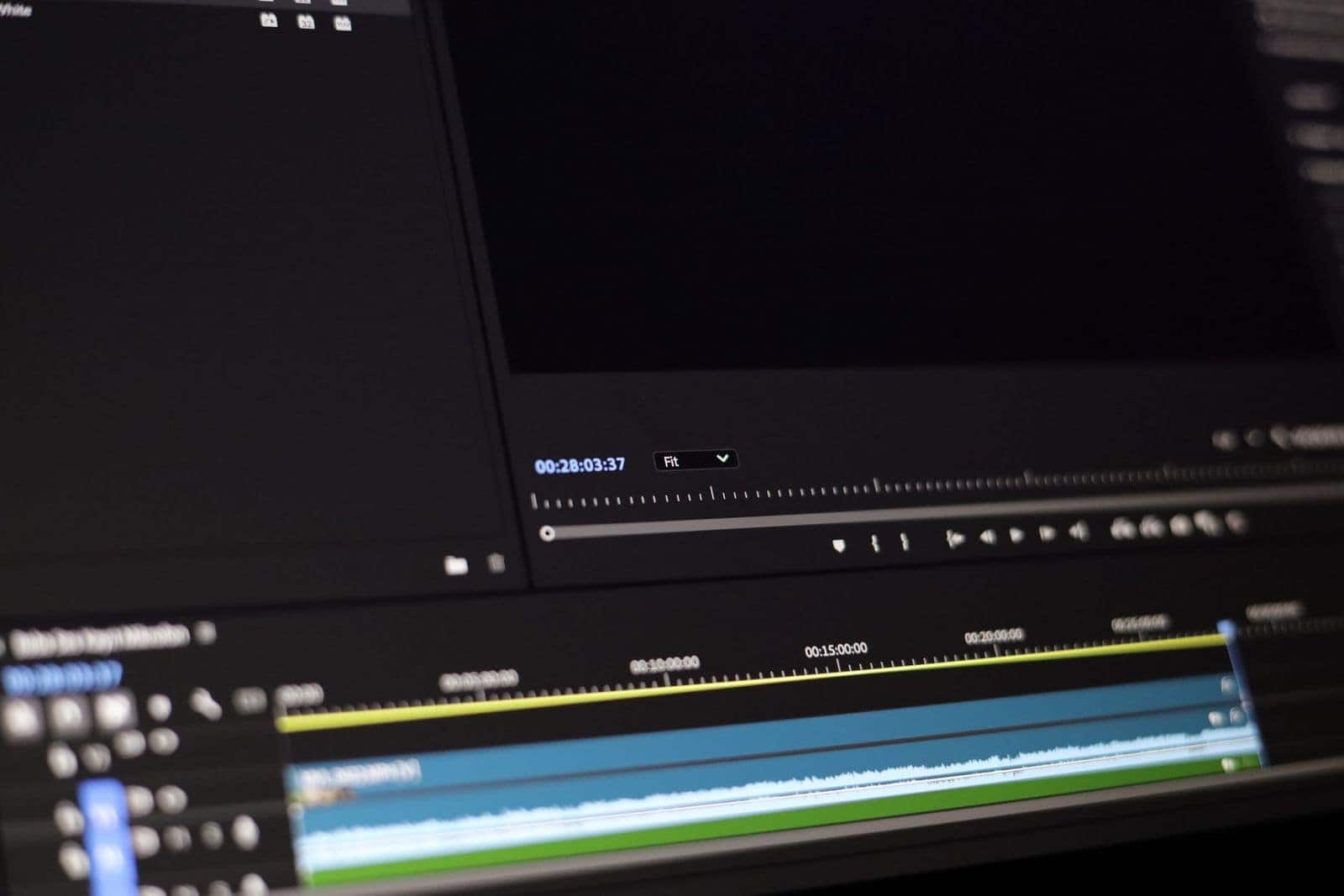 Close up of a video editing timeline showing markers used to track a redacted subject across sequential frames