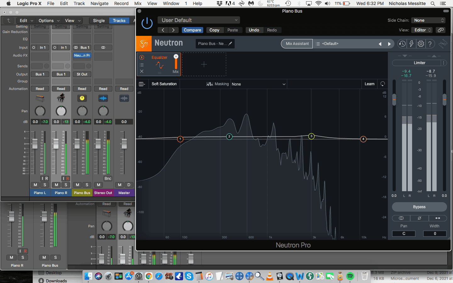 In a stereo recording, route the mics to a submix