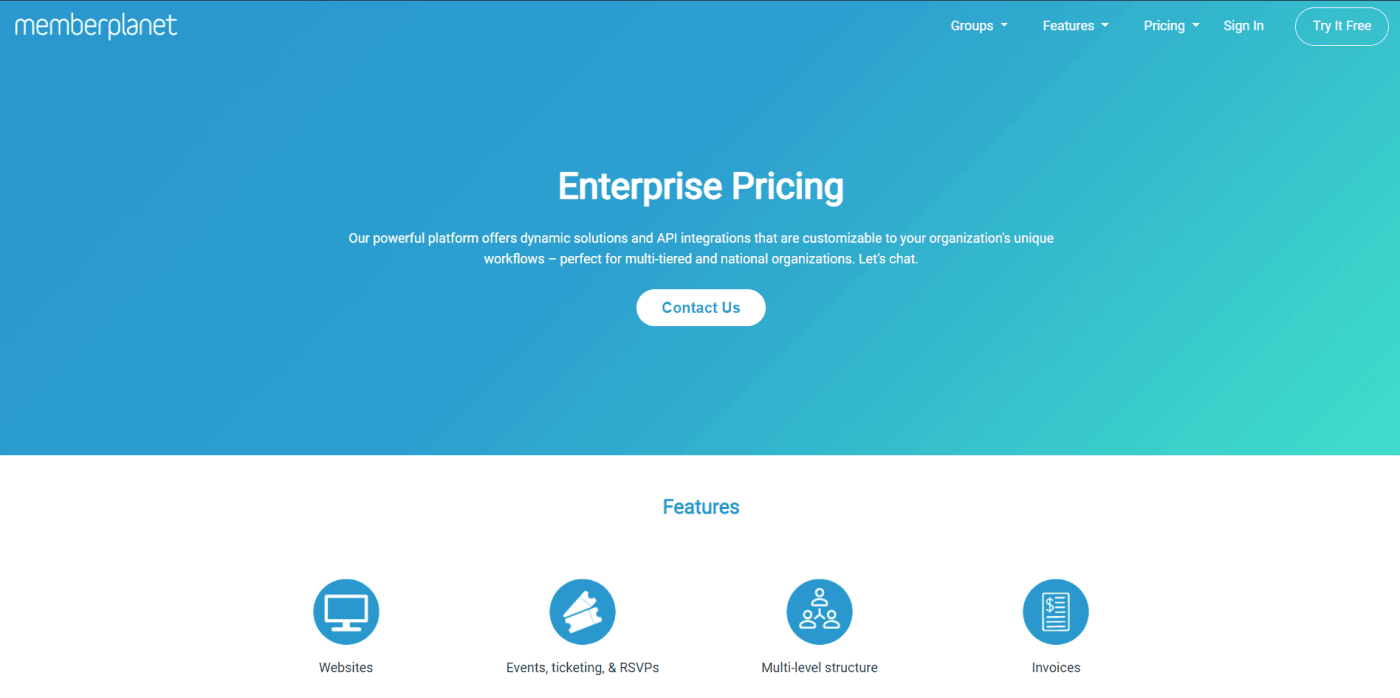 MemberPlanet enterprise pricing