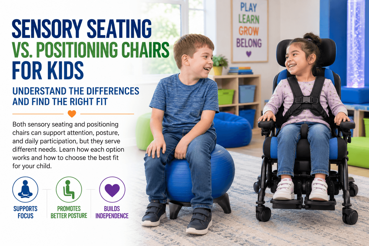 Sensory Seating vs Positioning Chairs for Kids