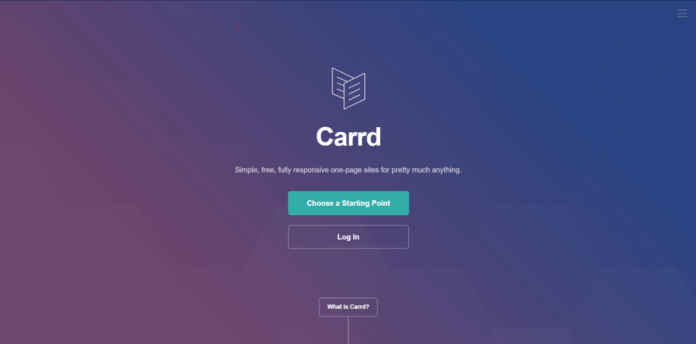 Carrd Review home page screenshot