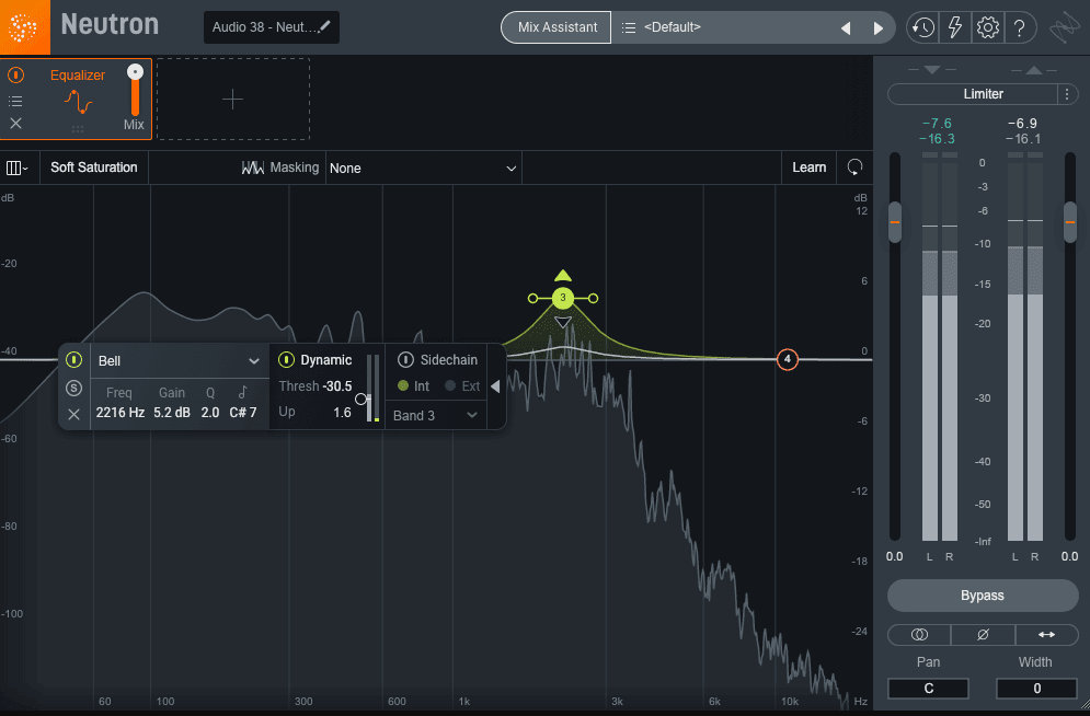 Using Neutron's EQ module to set a dynamic boost to push up at a specific frequency