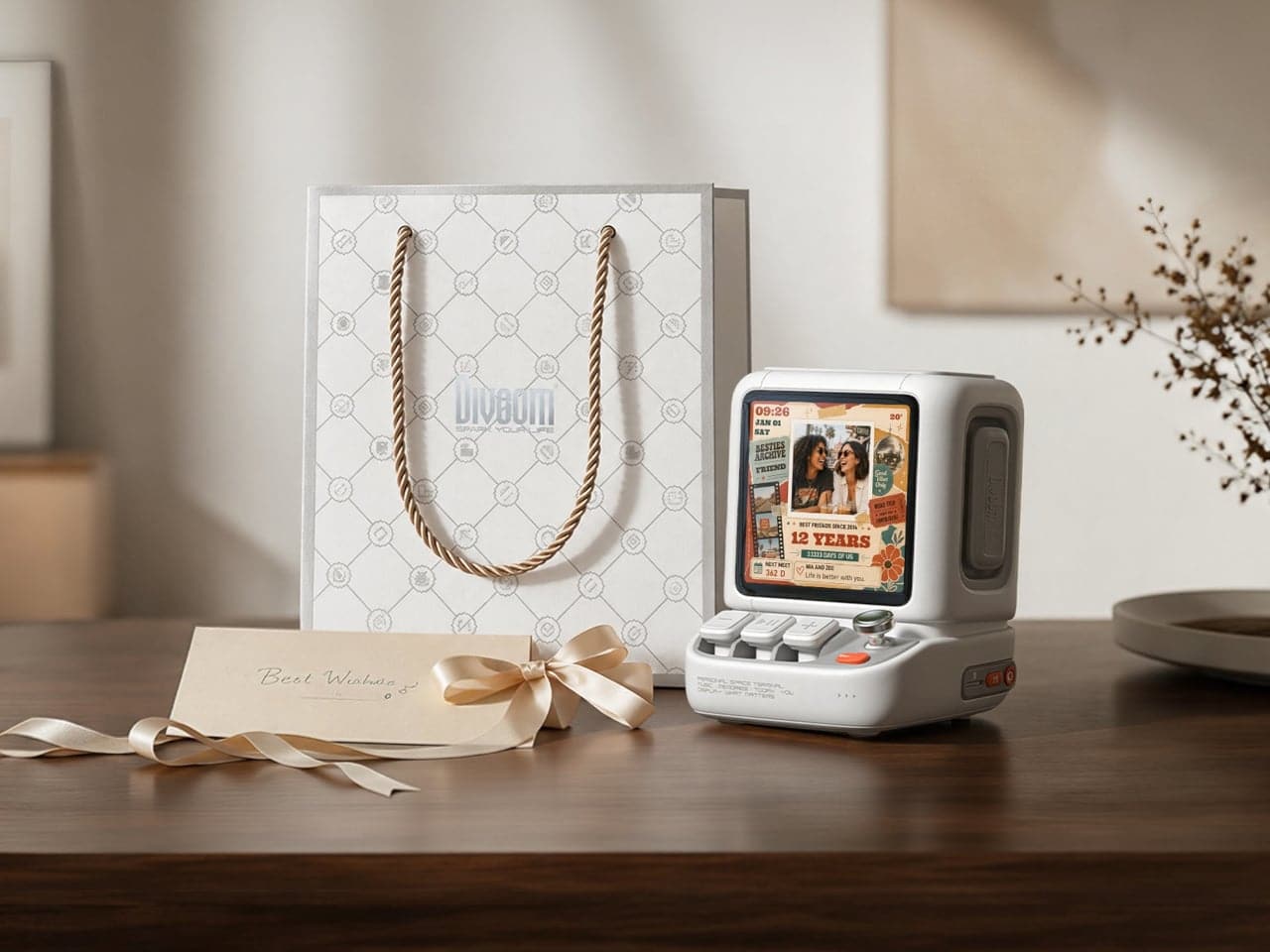 Astrotoo desktop speaker with colorful portable display