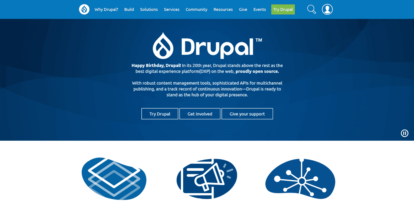 Drupal vs WordPress: Drupal home page