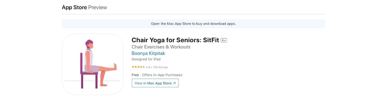 SitFit chair yoga app for seniors