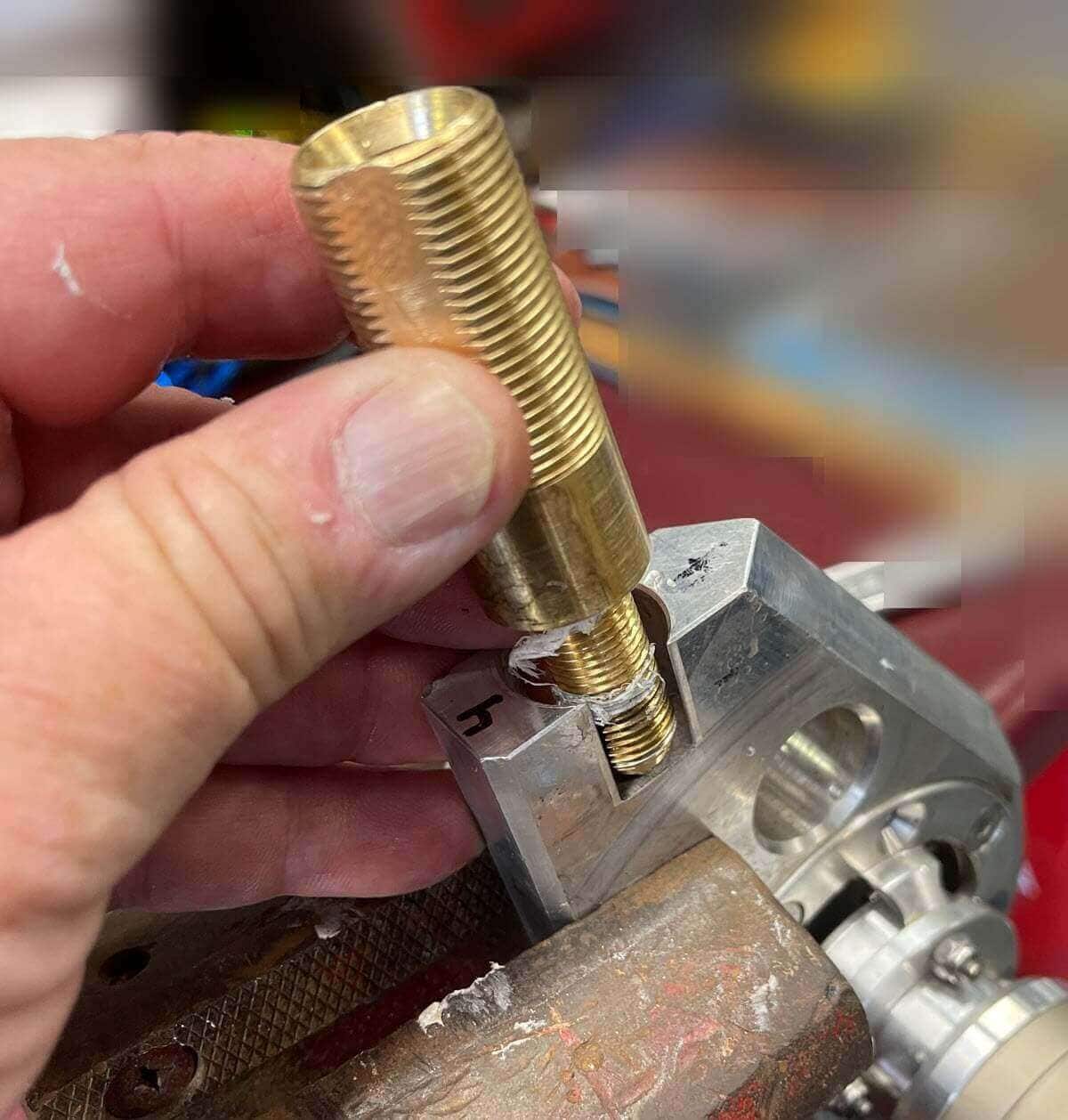 Nozzle assembly removed by hand from the solar brush water inlet