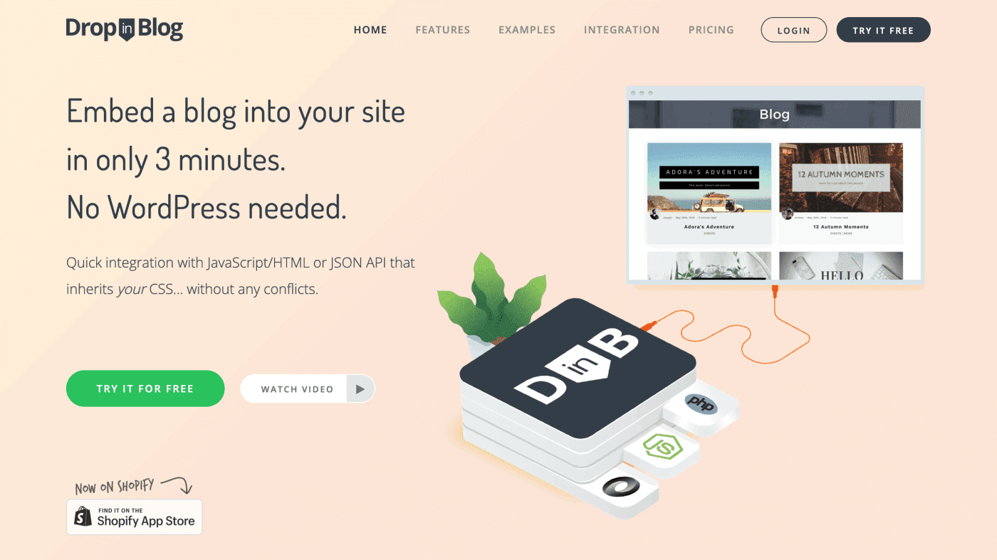 DropInBlog homepage