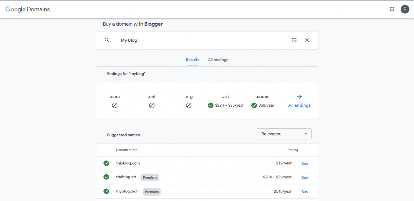 Blogger custom domain google