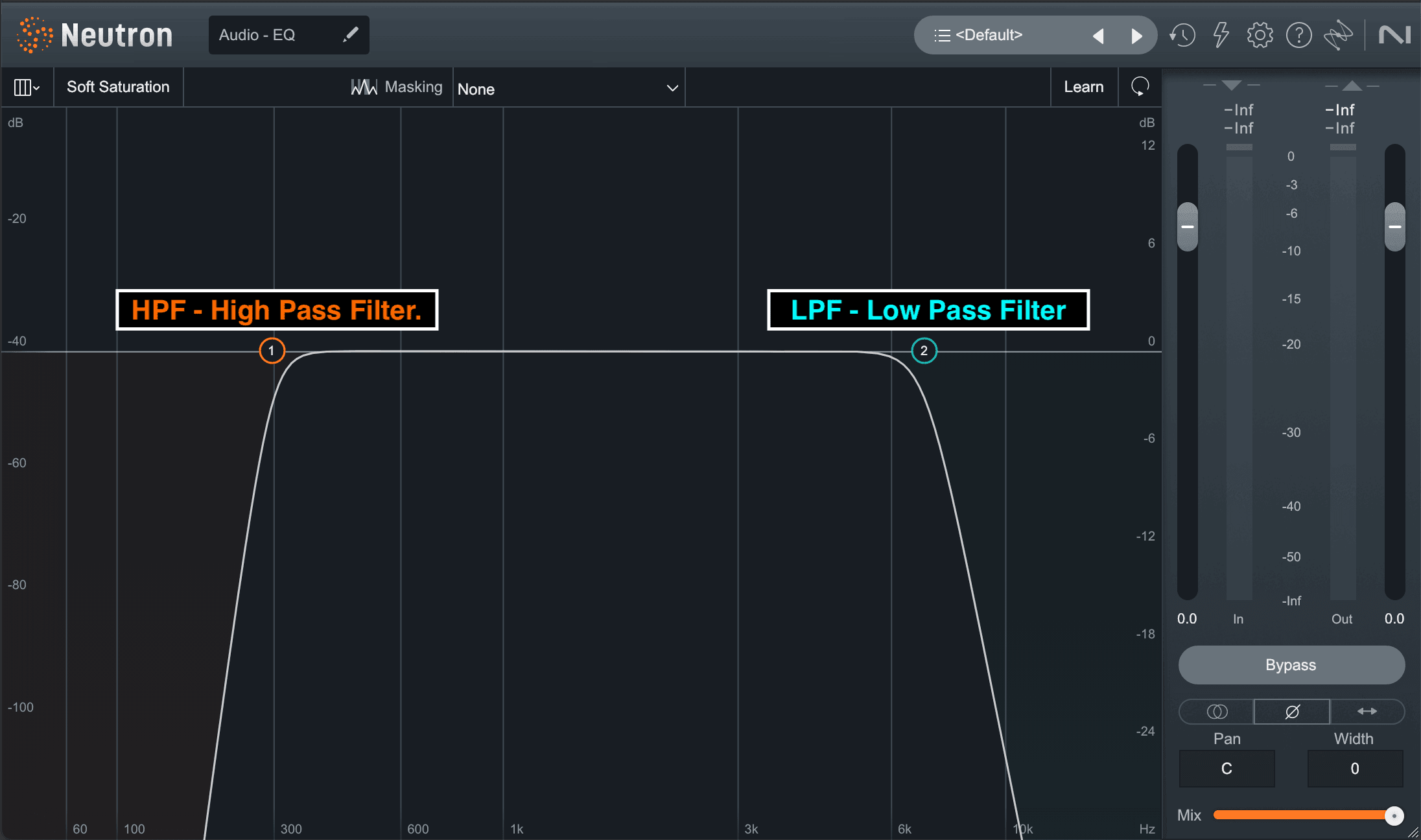 EQ high pass and low pass filters