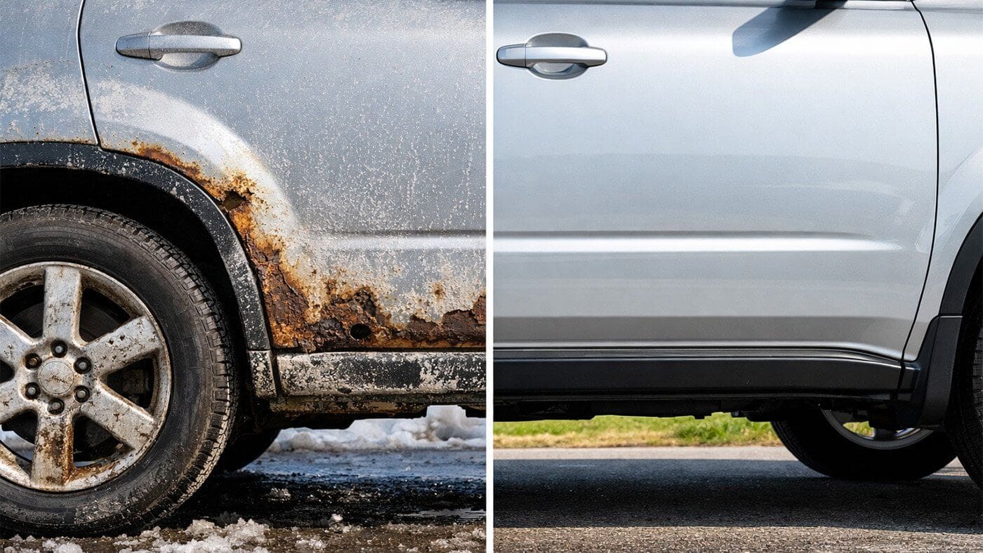 Spring car maintenance tips for preventing rust: remove road salt buildup