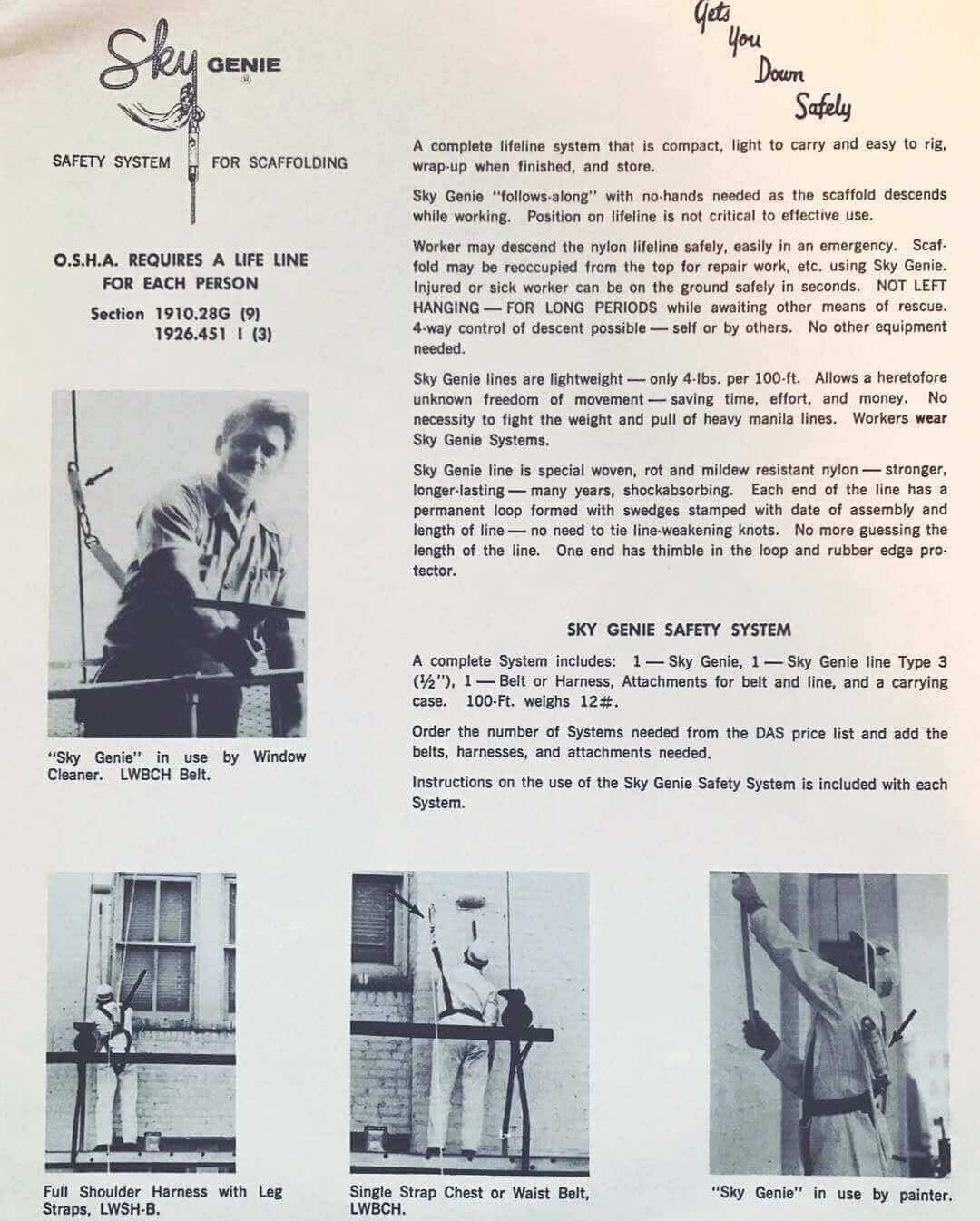 Early Sky Genie descent control device used for high-rise window cleaning