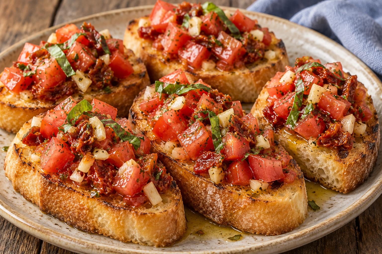 Bruschetta on a plate