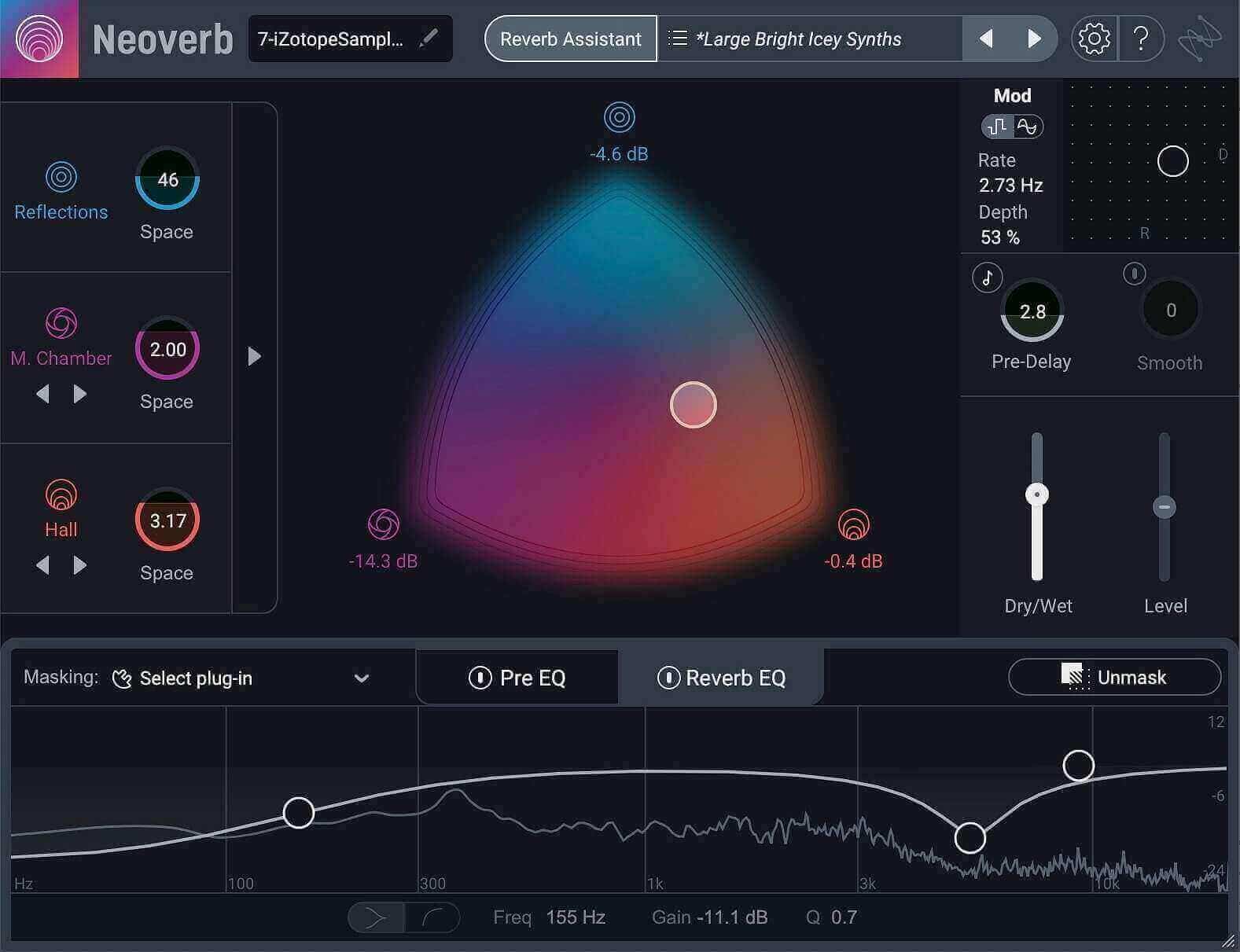 Using Neoverb to add reverb to taste