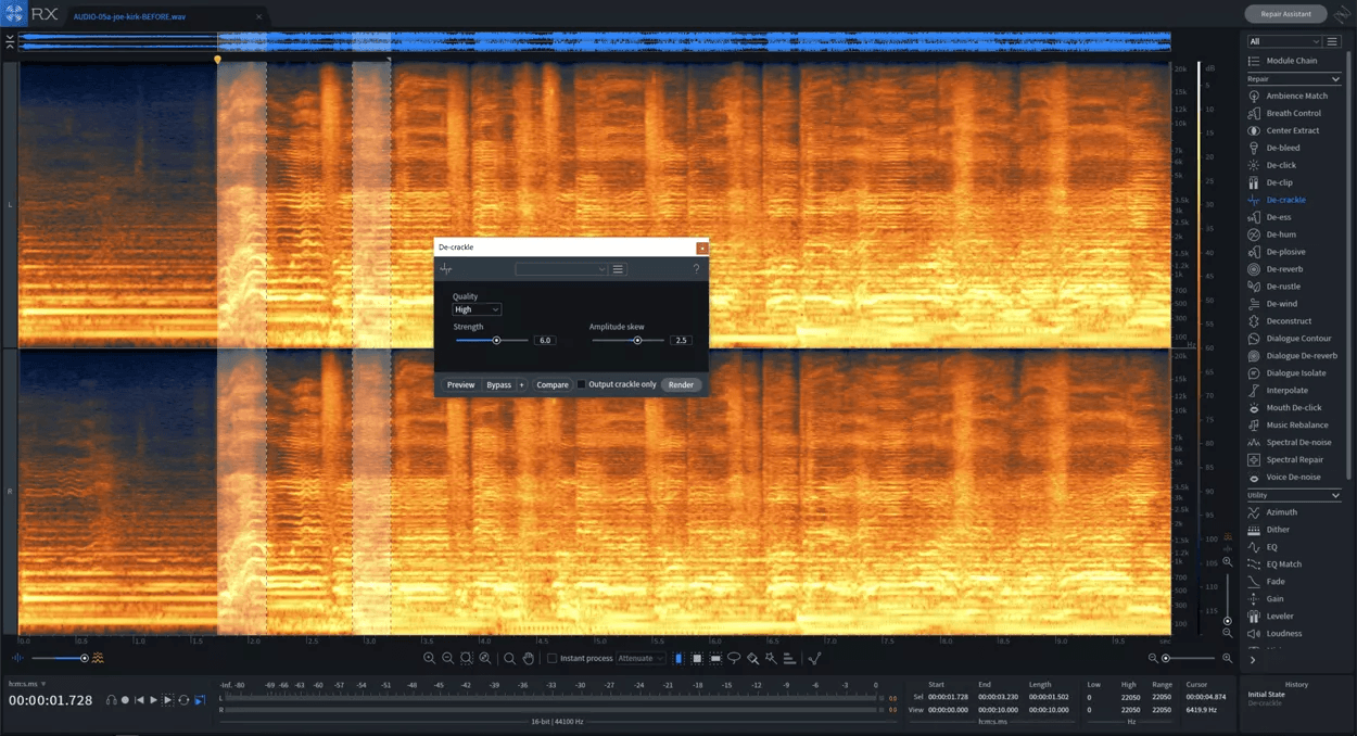 De-crackle module