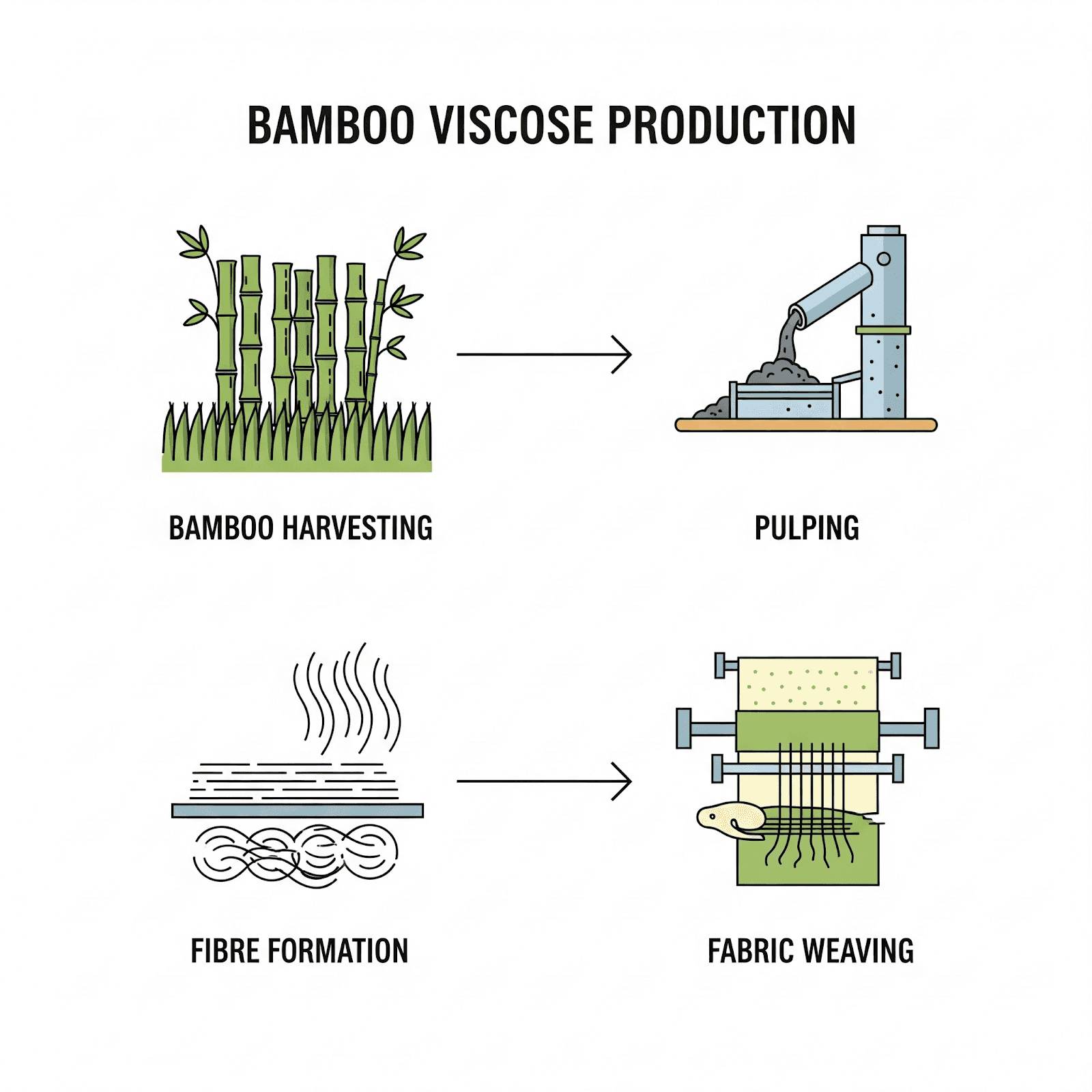 Bamboo Production Process shown in a diagram