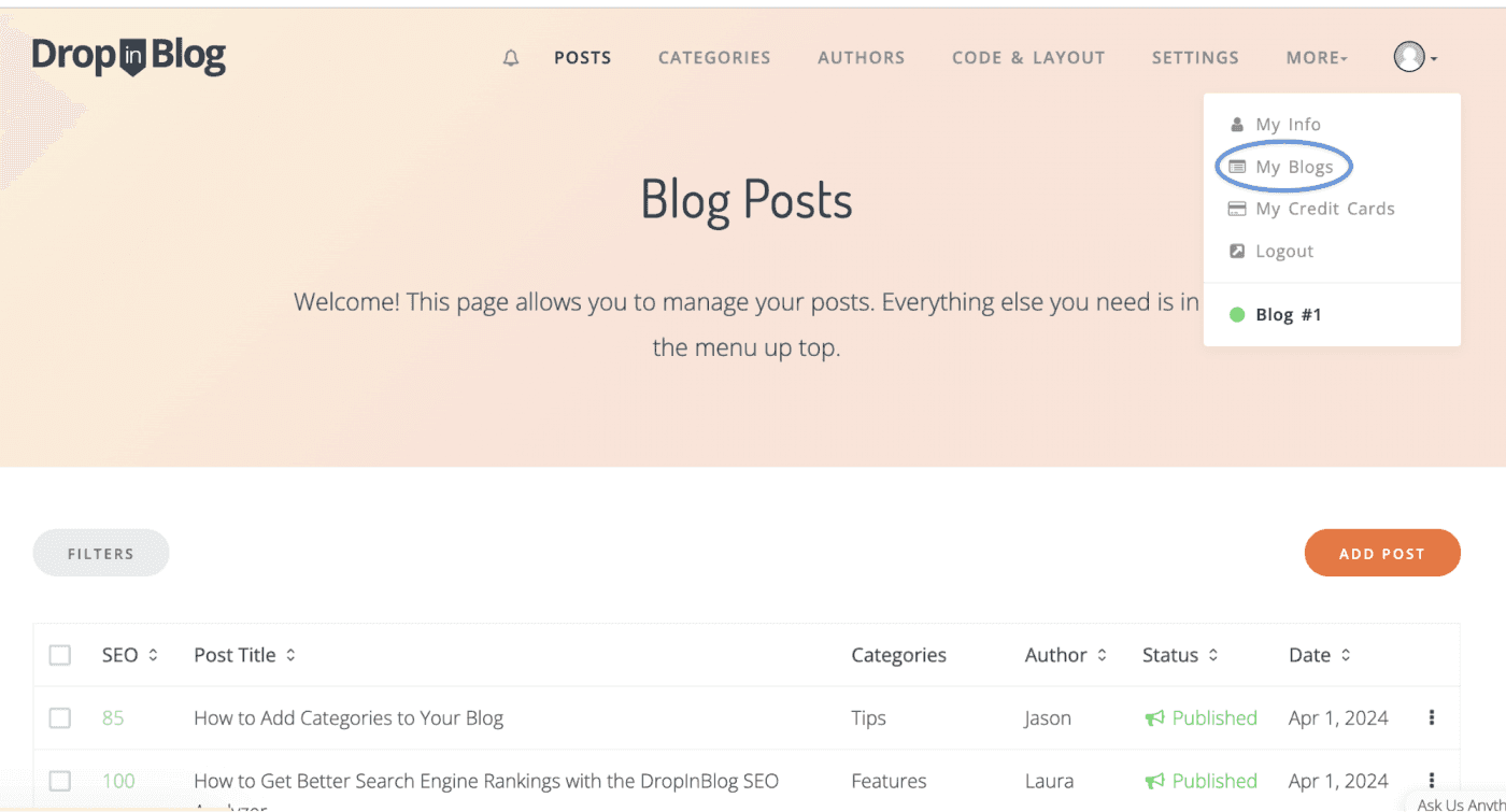 Unified Login - My Blogs