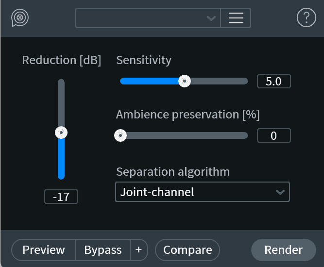 RX Dialogue De-reverb