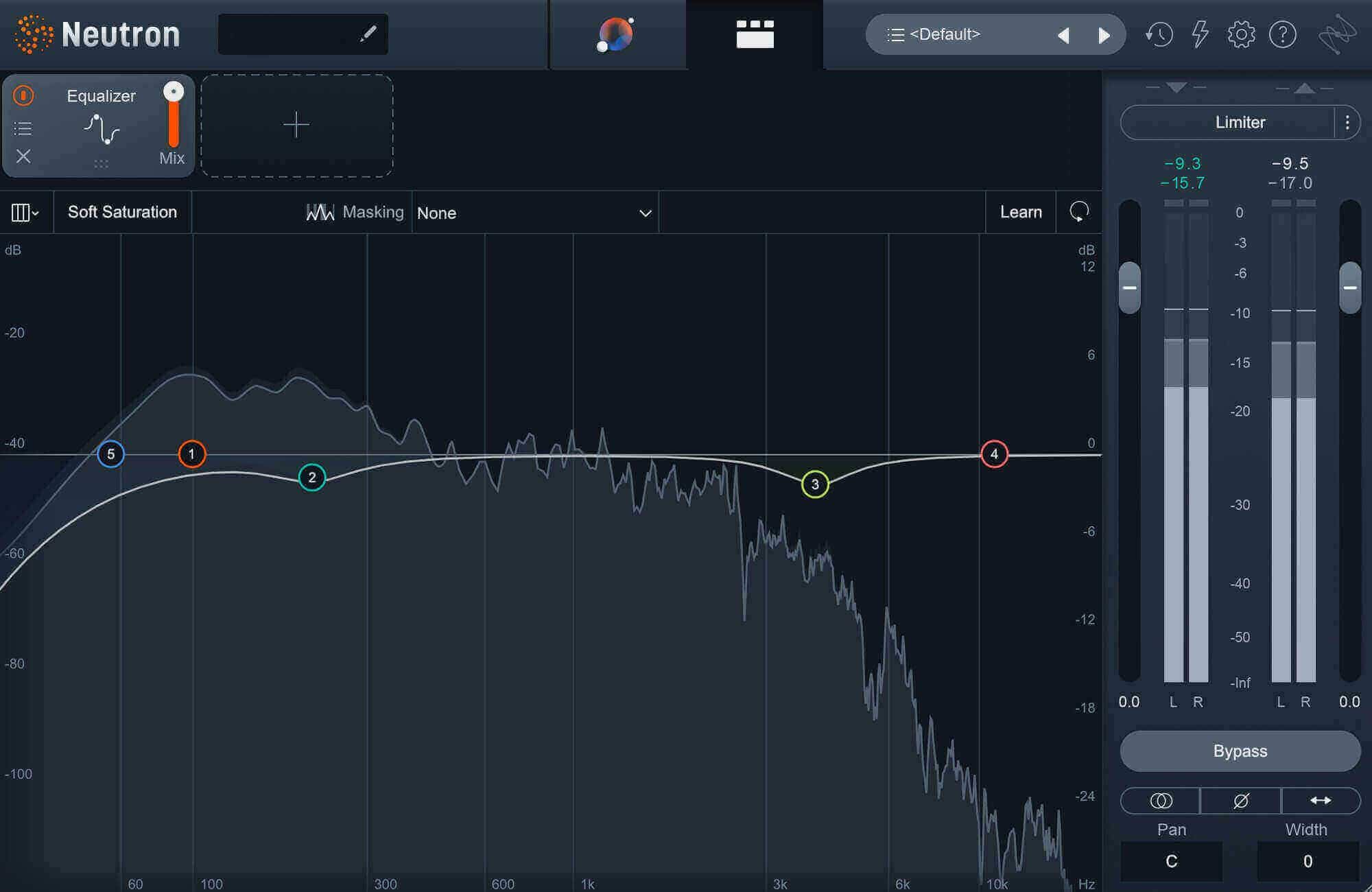 Electric guitar EQ settings in Neutron