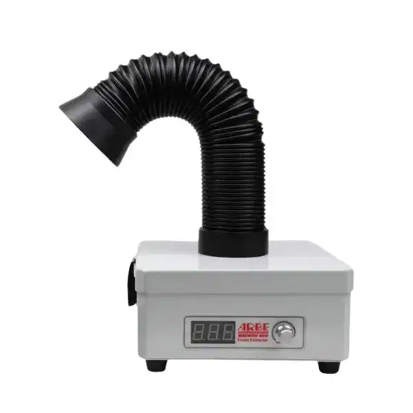 Arbe tabletop soldering fume extractor with a flexible hose, designed to remove harmful fumes and improve air quality in a jewelry studio