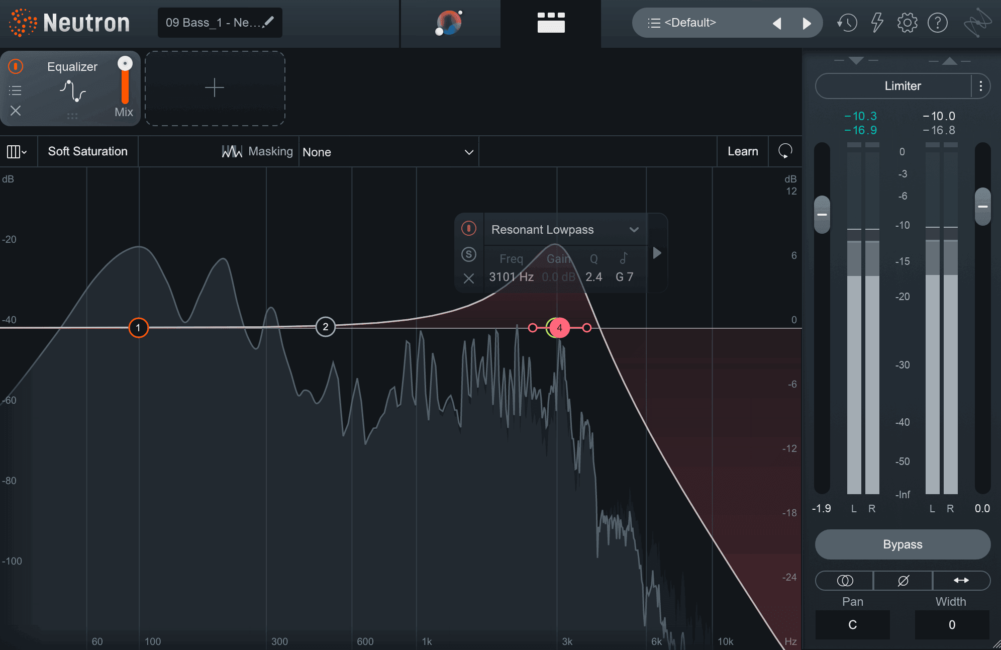 Resonant low-pass on bass