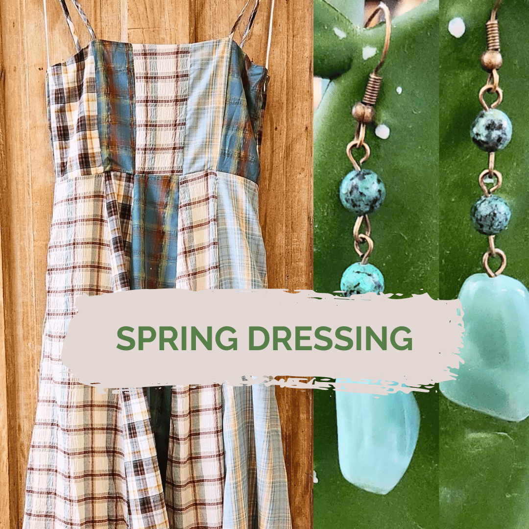 spring dress outfit with denim jacket
