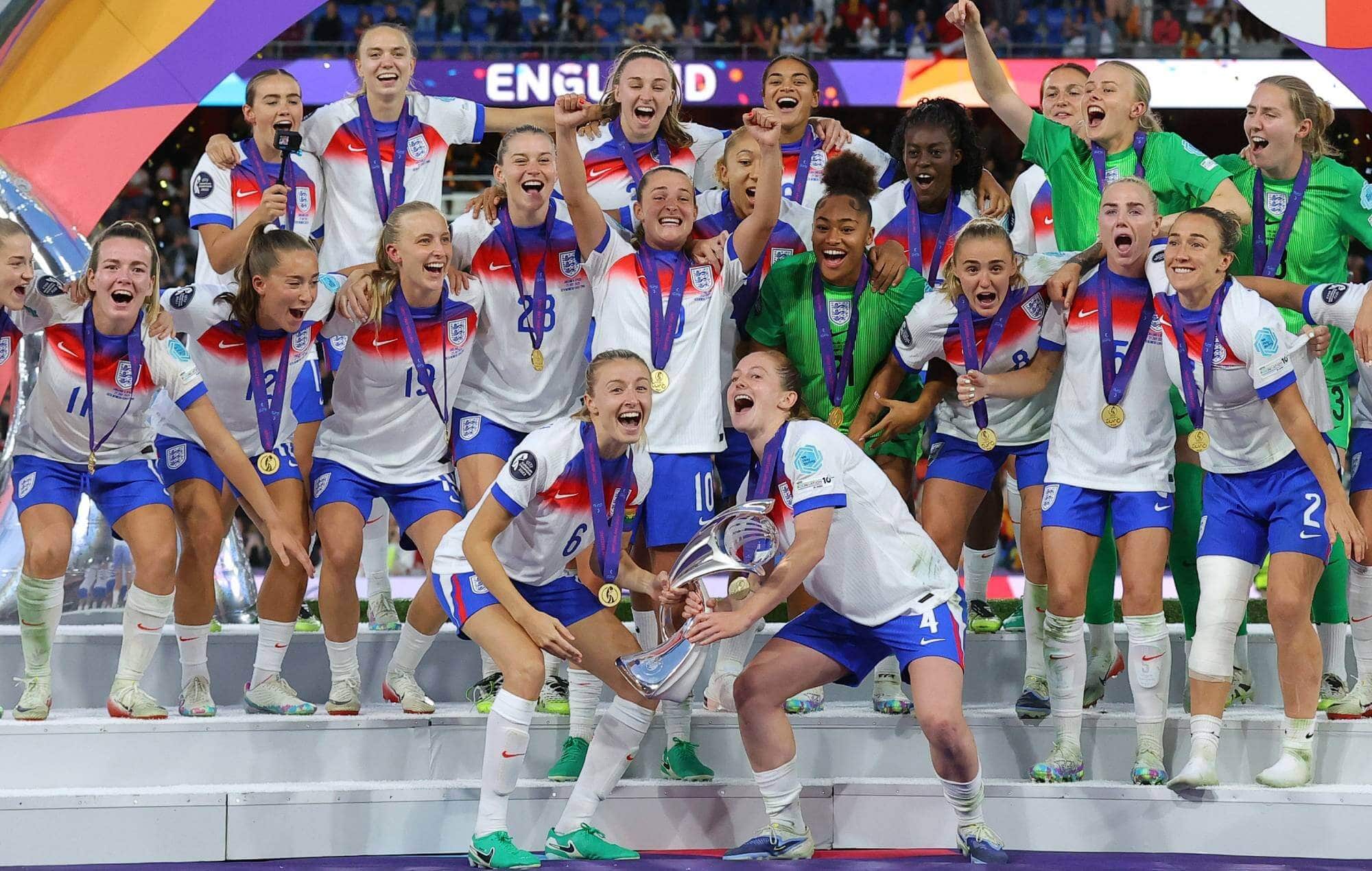 The Lionesses celebrate their dramatic victory in Basel