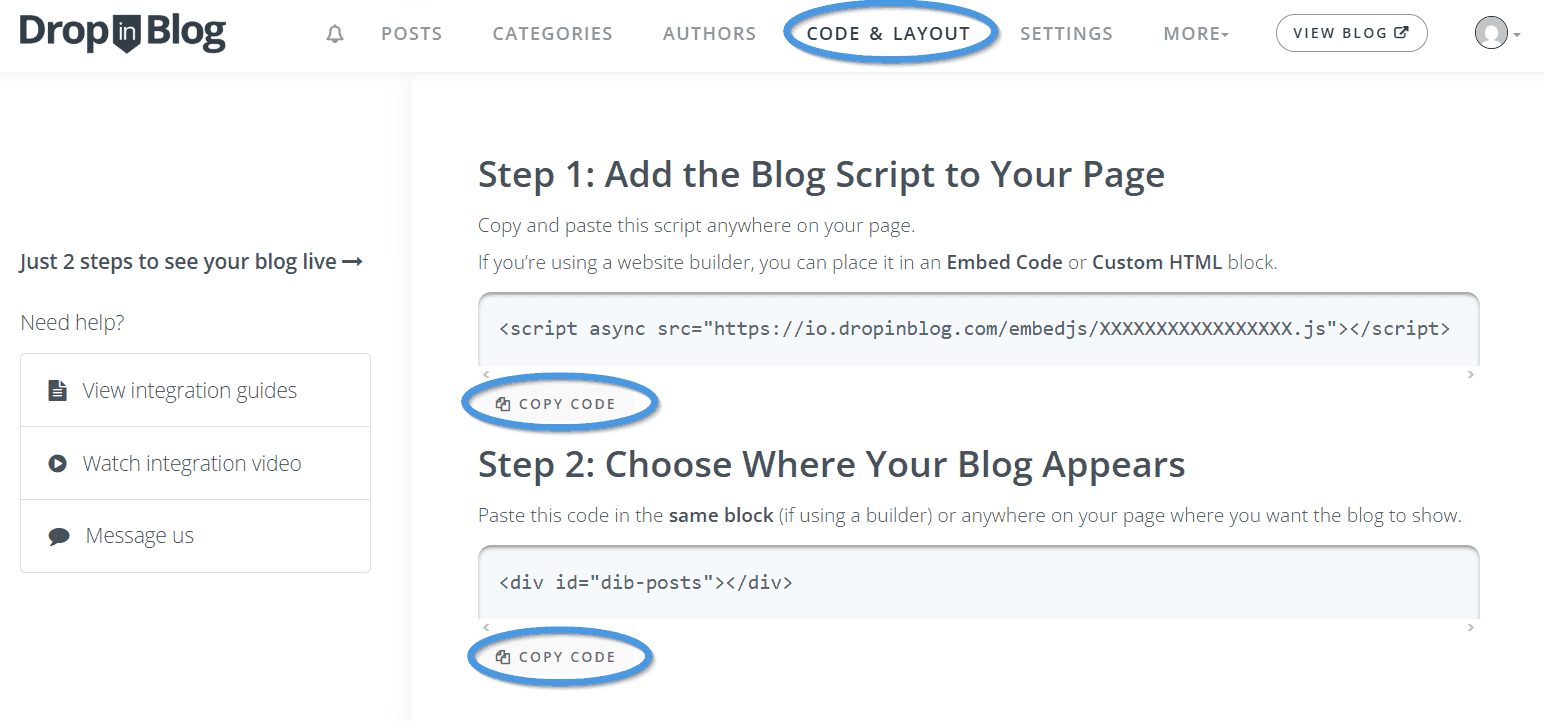 GoDaddy blog install step