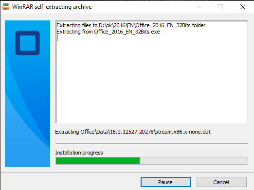 Microsoft Office 2024 Professional Plus installation in progress