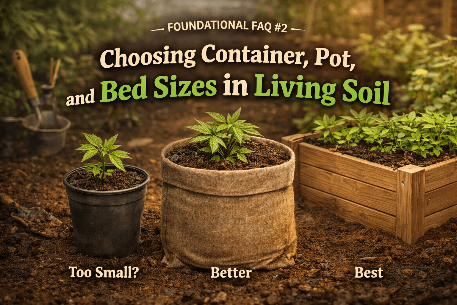 Choosing Container Sizes in Living Soil