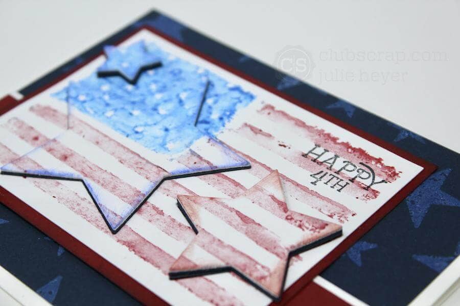 Die Cut Stars - a Vintage Americana Flag Card